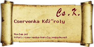 Cservenka Károly névjegykártya