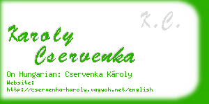 karoly cservenka business card
