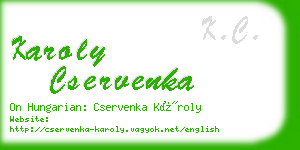 karoly cservenka business card